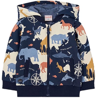 Boboli Fleece Printed Jas Blauw 24 Months Kinderen