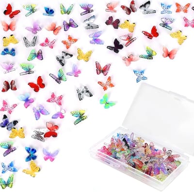 60 Stukken Hars Mini Vlinders - Miniatuur Poppenhuis Accessoires - Kleine Vlinders voor Ambachten - Mini Hars Dierfiguren voor DIY Feesttuin en Poppenhuisdecoratie