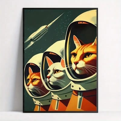 Canvas poster - Kattenposter - muurposter - binnenposter - katten- muur poster - Kado - Zonder lijst - Posters - Vintage posters - Trendy