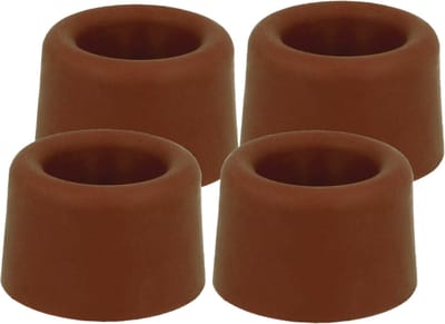 AMIG Deurstopper/deurbuffer - 8x - D30mm - inclusief schroeven - rubber - bruin