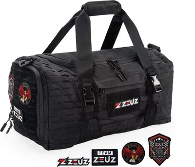 ZEUZ Sporttas Dames & Heren voor Fitness & CrossFit – Sportzak & Sport Tas – Schoudertas – Gym Duffel Bag – Reistas & Weekendtas – 40 Liter - Zwart