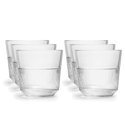 Royal Leerdam Drinkglazen Rayo - 18x stuks - glas - 270 ml - waterglazen - 8 x 8 cm - met design motief