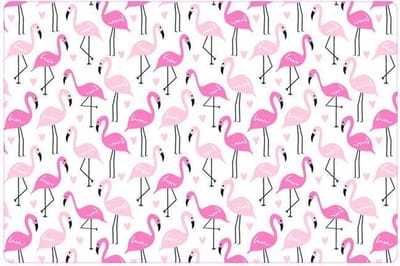 Placemats Set van 4 – Pink Flamingos – 30x45 cm – Antislip – Afwasbaar Kunststof – Onderlegger & Tafeldecoratie
