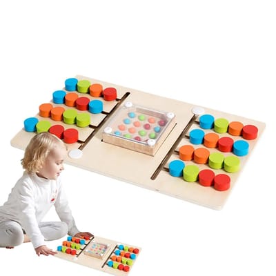 Houten Puzzel - Kleuren Puzzel - Cognitieve Ontwikkeling - Veilig Geverfd Hout - 21.7 x 15.9 cm - Meerdere Kleuren