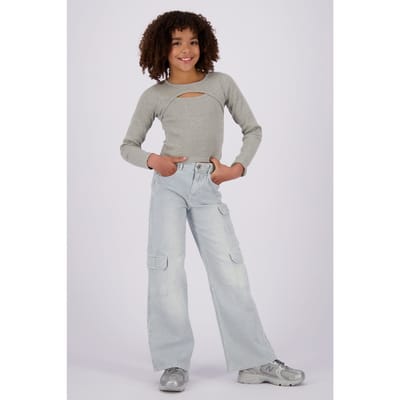 Vingino Girls G-basic-rib Detail T-shirt Light Grey Melee Taglia: 16 | Camicie Outlet | kids | Grigio