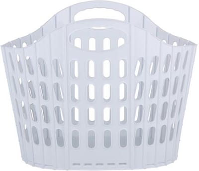 Flexibele wasmand - wit - 25 liter - kunststof - 49 x 35 x 38 cm - opbergen