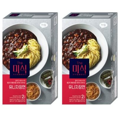 The Mishik Squid Game Lee Jung Jae Uni Jjajangmyeon/ Koreaanse Noedels met Zwarte Bonensaus 297g x 2 Zak (2 opties) 2 Pack for 4 Servings