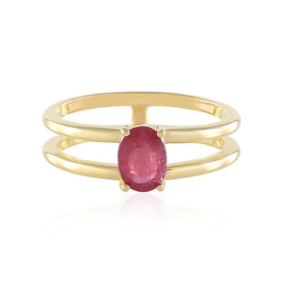 Cavill - 925 Sterling Zilveren Vergulde Ring - Bemainty Robijn 0 881 ct Ovaal Slijpsel - Luxe Damesring Madagaskar Edelsteen