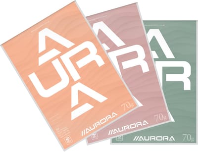 Schrijfblok aurora a4 lijn 100vel 70gr assorti | 10 stuks