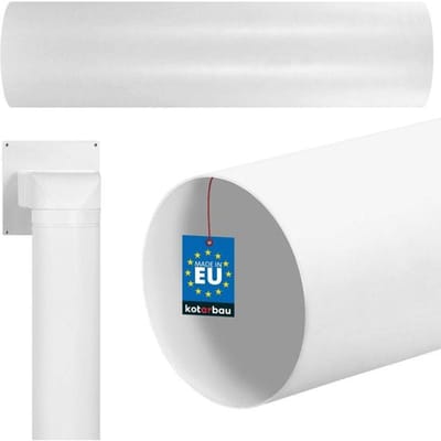 KOTARBAU® Ventilatiebuis Ø 125 mm - Rond Ventilatiekanaal 50 cm - PVC Ronde Ventilatiebuis - Luchtkanaal voor Ventilatiesysteem - Wit