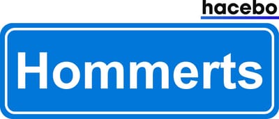 Hacebo - Plaatsnaam Sticker - 29x10 CM - Hommerts sticker - Verkeersborden sticker - grappige cadeaus - Hommerts