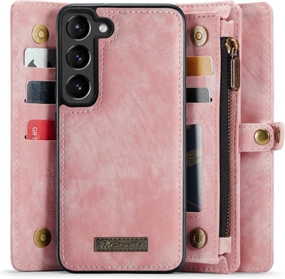 CaseMe Hoesje - Geschikt voor Samsung Galaxy S23 Hoesje - CaseMe 008 2-in-1 Book Case & Back Cover met Portemonnee - Roze