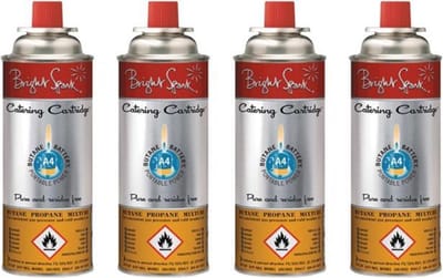 Bright Spark - 4x Universele Gasbus (A4) voor camping kooktoestel, koksbrander, etc. - Voordeelverpakking
