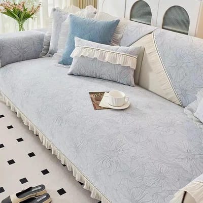 Chenille Franse Vintage Bankkussens Vier Seizoenen Comfortabel Zacht Universele Bankhoes Antislip Effen Kleur Zitkussen 70x70cm 1pcs