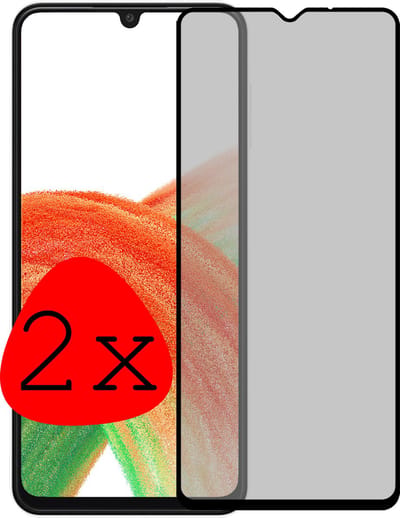 Screenprotector - 2 Stuks Geschikt voor Samsung Galaxy A33 - Privacy Filter - Beschermglas - Gehard Glas - Tempered Glass - Screen Protector