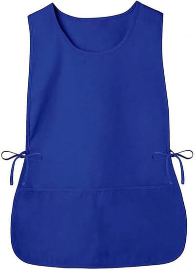 Schort - Kookvest - Keukenschort - Vlinderstrikken aan de zijkanten - Twee diepe zakken - Veiligheidsschort - Geschikt voor koken, tuinieren, snijden en knutselen, Unisex - Eenmalige verpakking Blauw
