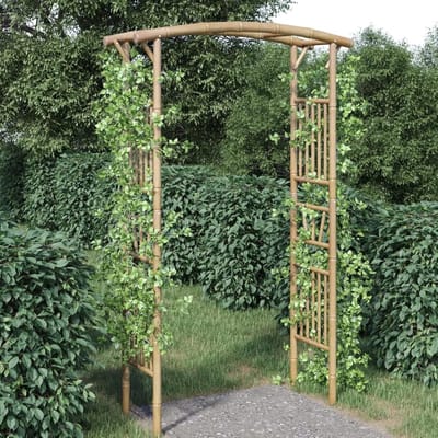 Rozenboog Bamboe - Klimplant Steun - Tuin Decoratie - Duurzaam Materiaal - 118x40x187 cm - Natuurlijk Bruin