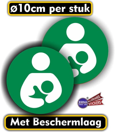 Jerma - Kolfruimte - Stickers – Set 2 st. - groen-wit – Ø 10 cm - Zelfklevend - Krasbestendig - Vinyl