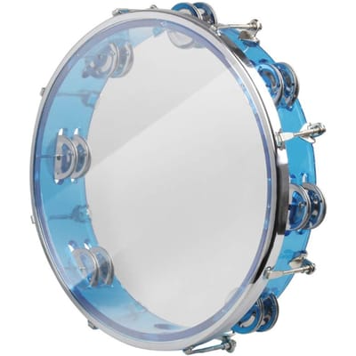 ENNBOM Tamboerijn Ronde Rinkelbel 2 rijen Percussie Ritme Verstelbaar 27cm (Blauw) blauw