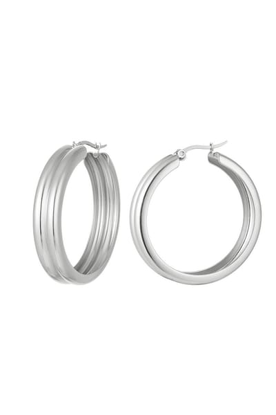 Statement oorringen zilver | Oorbellen Stainless steel zilver | Waterproof