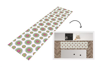 Keukenloper - Loper keuken - Meisjes - Bloemen - Mandala - Patronen - 200x50 cm - Keukenloper vinyl