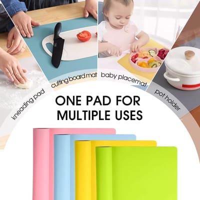 Onderzetters Antislip - Siliconen Placemat - Set van 4 Stuks - Vierkant 30 cm - Gekleurd - Duurzaam en Veilig - Placemats