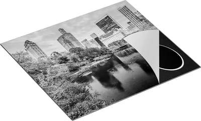 Chefcare Inductie Beschermer Kleurrijke Central Park tijdens de Herfst - Zwart Wit - 60x50 cm - Afdekplaat Inductie - Kookplaat Beschermer - Inductie Mat