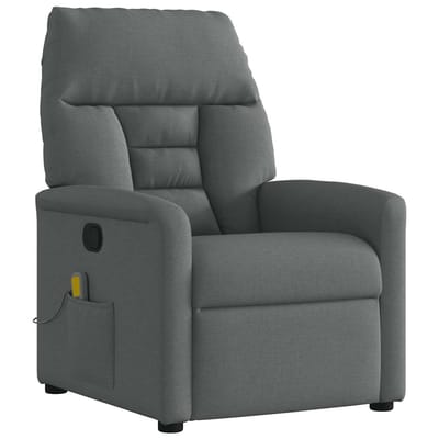 Vidaxl Klapbare Massagestoel, Donkergrijs, Bekleed met Stof