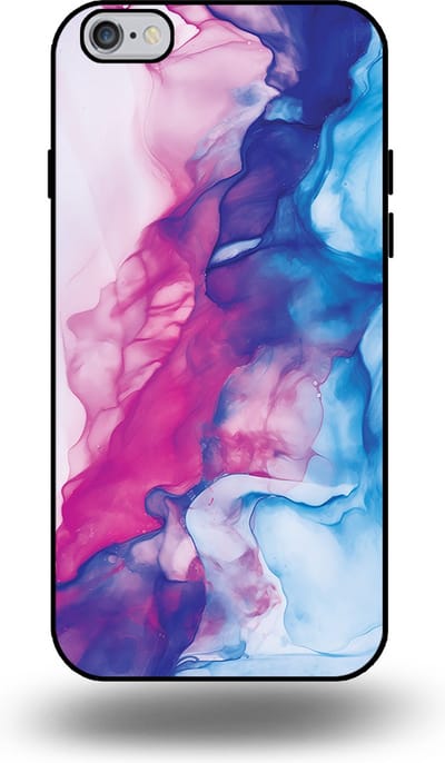Smartphonica Telefoonhoesje Geschikt voor iPhone 6/6s Plus met Roze Blauw Marmer Opdruk - TPU Backcover Case Rose Blue Marble Design geschikt voor iPhone 6/6s Plus