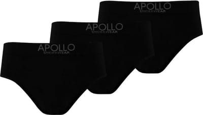 Apollo Ondergoed Seamless Heren Katoen Zwart 3 Stuks Maat Xxl