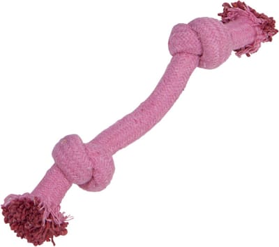Jack and Vanilla Kalanga Hondenspeelgoed - Flostouw & Speeltouw voor Honden - Katoen - Lichtroze - 26 cm