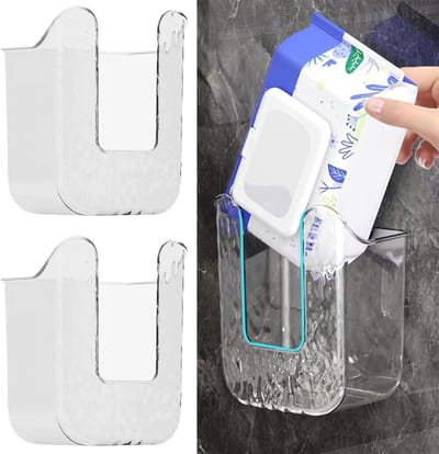 Ronte - Handdoekhouder in set van 2 voor keuken en slaapkamer, zelfklevende dispenser voor vochtige en papieren handdoeken.