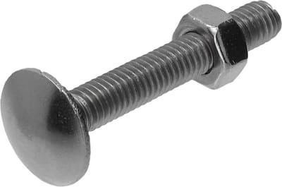 Slotbout met moer. M6 x 40mm. lang. RVS-A2. 15 stuks Houtbout. Ifix.