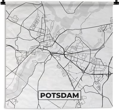 Wandkleed - Wanddoek - Kaart - Potsdam - Plattegrond - Stadskaart - 180x180 cm - Wandtapijt