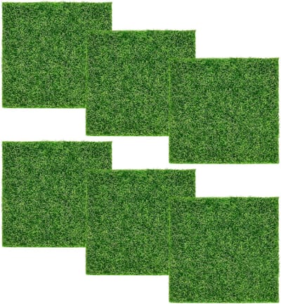 Set van 6 kunstgras tegels 15 x 15 cm - Hoogwaardige nepgrasmat voor tuin en decoratie