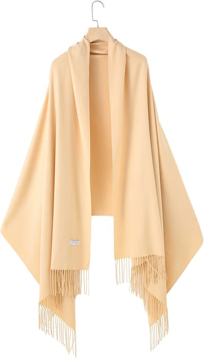 Emilie Collection - sjaal - beige - omslagdoek - pashmina XL - 100% Gerecycled polyester - 220X90CM