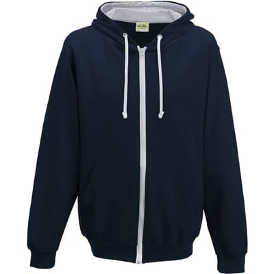 Just Hoods Varsity Zoodie JH053 - NEW FRENCH NAVY/HEATHER GREY - L