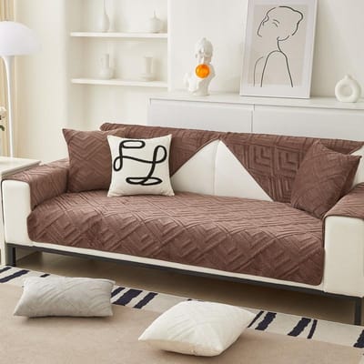 Pluche bankhoes in Scandinavische stijl Woonkamer Effen kleur Bankhoes Bankkussen Antislip Bankmat L-vormige Bank Beschermhoes 70x70cm 1pcs