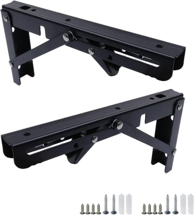 Zwarte Opvouwbare Plankdragers - Stevige Muurbeugels voor Tafel of Plank (Set van 2)