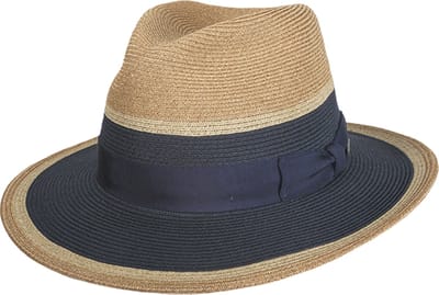 Hatland - Emeric - Toyo hoed - Marine blauw - Maat M - Unisex