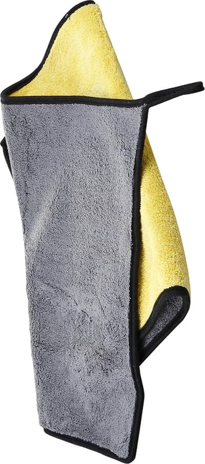AutoFresh- Dubbellaags 50x70 CmMicrovezel Auto Droogdoek - Microfiber Drying Cloth -50x70 Cm 800gsm (met randsteek) Grijs Geel