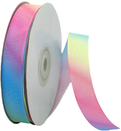 QTTVBTNA Regenboog Satijn Lint– Decoratief Geschenk Lint – DIY Knutsel Lint – Voor Cadeaus & Feestdecoratie – Polyester – 25 mm x 22 m – 1 Rol