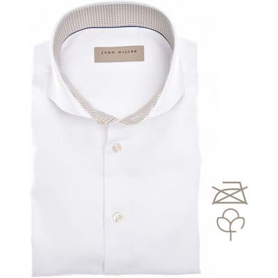John Miller Overhemd Textured Perfection Shirt Wit / male