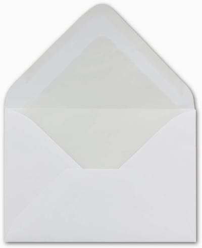 500x DIN B6 Enveloppen Wit (12,5 x 17,5 cm) met Zijdeglans Voering - Zonder Venster