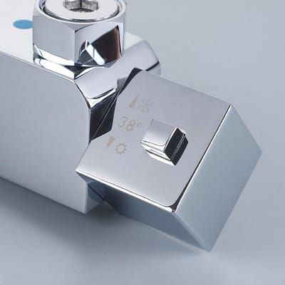 Dailygoods- Doucheknop Temperatuur Controle - Doucheknop Handvat - Doucheknop Chroom - Doucheknop Thermostatisch - Doucheknop ABS Kunststof - Inclusief Stopring en Schroef - Douchehendel
