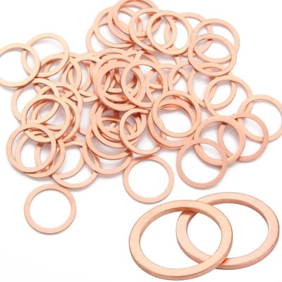 40 stuks koperen afdichtringen, M12 x 18 x 1,5, sluitringen, koperen afdichtringen, sluitringen, platte olieaftapprokken, afdichting, compatibel met vele voertuigen voor schroeven, generatoren