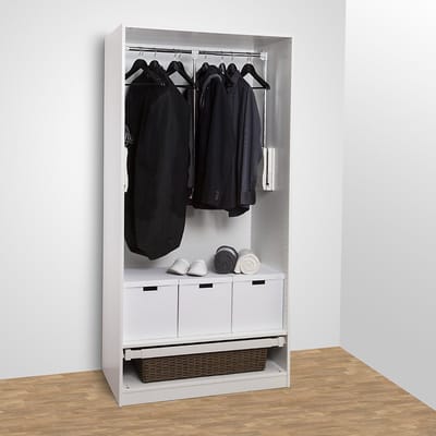 SOTECH kledinglift, wit, staal verchroomd, voor kastbreedtes 645 - 910 mm, verstelbaar (beslag zonder kast!)