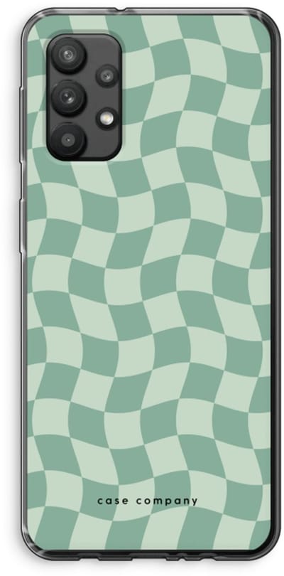 Case Company® - Hoesje geschikt voor Samsung Galaxy A32 4G hoesje - Grid Groen - Soft Cover Telefoonhoesje - Bescherming aan alle Kanten en Schermrand