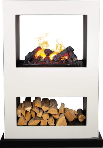 Xaralyn Waterdamphaard - Lasize BW - wit hout - met afstandsbediening - Opti-Myst elektrische sfeerhaard - doorkijkhaard - room divider