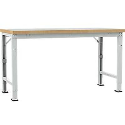 Manuflex werkbank Profi speciaal, tafelblad kunststof, 1750 x 700 mm, lichtgrijs